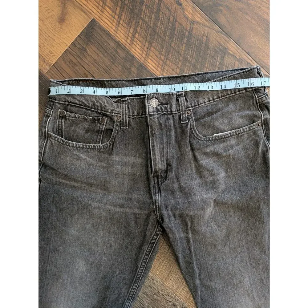 Levi's 502 Regular Taper Jeans Mens 34x32 (28) Grey Wash Stretch Denim Tapered